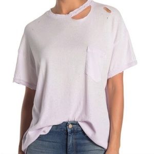 Free People Distressed Oversized Tee